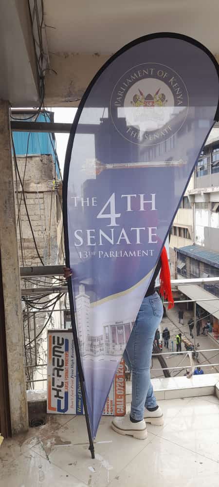 Branded teardrops banners